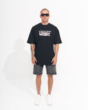 ‘’Warning’’ Men's Oversized Screen Printed Designer T-shirt in Black (11)