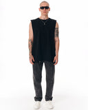 Urban Style Sleeveless Black Plain T-shirt (8)