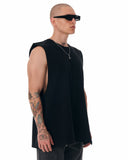 Urban Style Sleeveless Black Plain T-shirt (2)