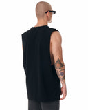 Urban Style Sleeveless Black Plain T-shirt (3)