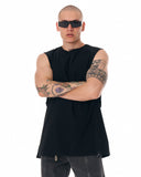 Urban Style Sleeveless Black Plain T-shirt (5)