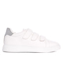 Men's White Velcro Sneakers With Gray Heel Tab (3)