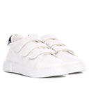 Men's White Velcro Sneakers With Black Heel Tab (4)