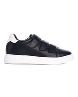 Baskets Noires à Scratch pour Homme avec Talon Blanc