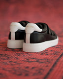 Men's Black Velcro Sneakers With White Heel Tab (8)