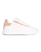Axino Baskets Décontractées Homme Blanches avec Détails Beiges