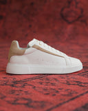 Axino Men's Casual White Sneakers With Beige Details (5)