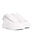 Axino Men's Casual White Sneakers With Gray Details (4)