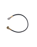 Black Cord Bracelet with Steel End and Gold Details