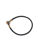 Black Cord Bracelet with Steel End and Gold Details (2)