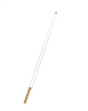 Stainless Steel Gold Color Column Necklace (3)