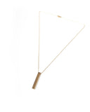 Stainless Steel Gold Color Column Necklace (2)