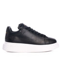 Hype Sole Genuine Leather Black Sneakers
