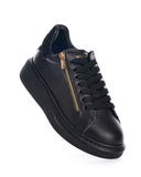 V-Harmony Black Genuine Leather Sneakers Zipper Accessory (4)