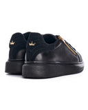 V-Harmony Black Genuine Leather Sneakers Zipper Accessory (3)