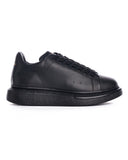 Hype Sole Black Genuine Leather Sneakers