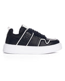 Bulky Black Sneakers With White Line (2)