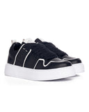 Bulky Black Sneakers With White Line (3)