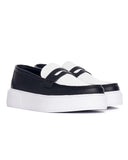 Black Masked Black and White Chunky Leather Loafers (2)