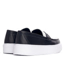 Black Masked Black and White Chunky Leather Loafers (3)
