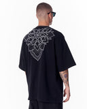 Embroidery Mandala Black Oversized T-shirt (4)