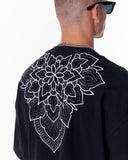 Embroidery Mandala Black Oversized T-shirt (5)