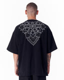 Embroidery Mandala Black Oversized T-shirt (3)