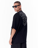 Embroidery Mandala Black Oversized T-shirt (8)