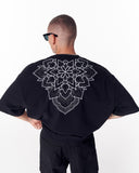 Embroidery Mandala Black Oversized T-shirt (9)
