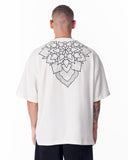 Embroidery Mandala White Oversized T-shirt (4)