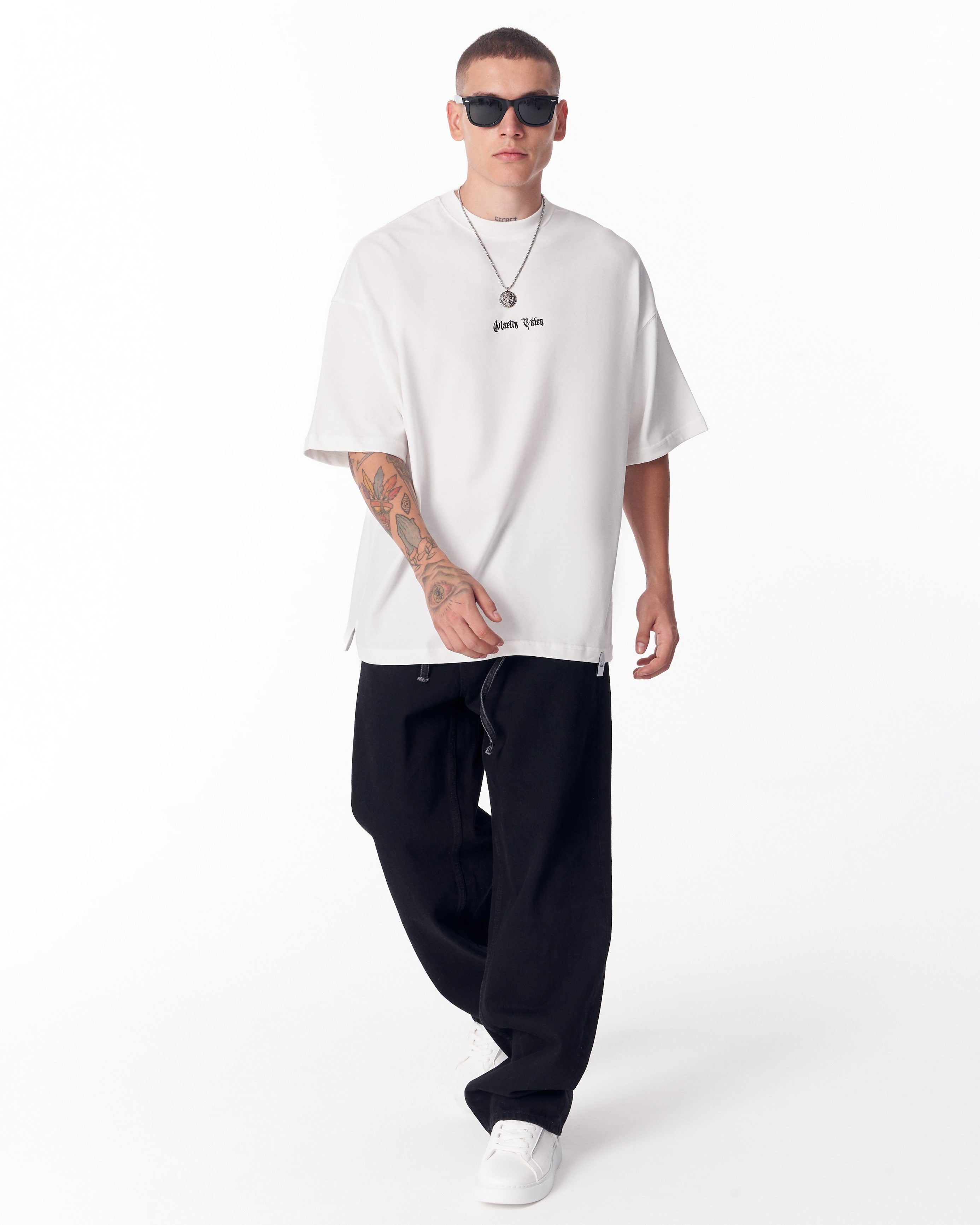 Embroidery Mandala White Oversized T-shirt | Martin Valen