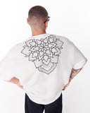 Embroidery Mandala White Oversized T-shirt (5)