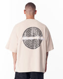 Mandala Shining Print with 3D Embroidery T-shirt Beige (5)