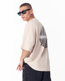 Mandala Shining Print with 3D Embroidery T-shirt Beige (8)