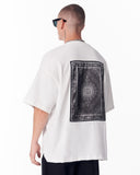 Gothic Depth Applique Patch White Oversized T-shirt (6)