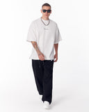Gothic Depth Applique Patch White Oversized T-shirt (8)