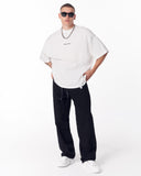 Gothic Depth Applique Patch White Oversized T-shirt (9)