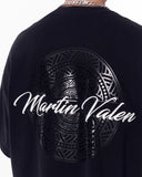 Mandala Shining Print with 3D Embroidery T-shirt Black (5)