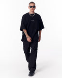 Mandala Shining Print with 3D Embroidery T-shirt Black (8)