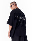 Mandala Shining Print with 3D Embroidery T-shirt Black (7)