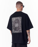Gothic Depth Applique Patch Black Oversized T-shirt (7)