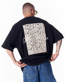 Applique Lace 3D Embroidery T-shirt Black