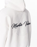 Mandala Shinning Print with 3D Embroidery Hoodie White