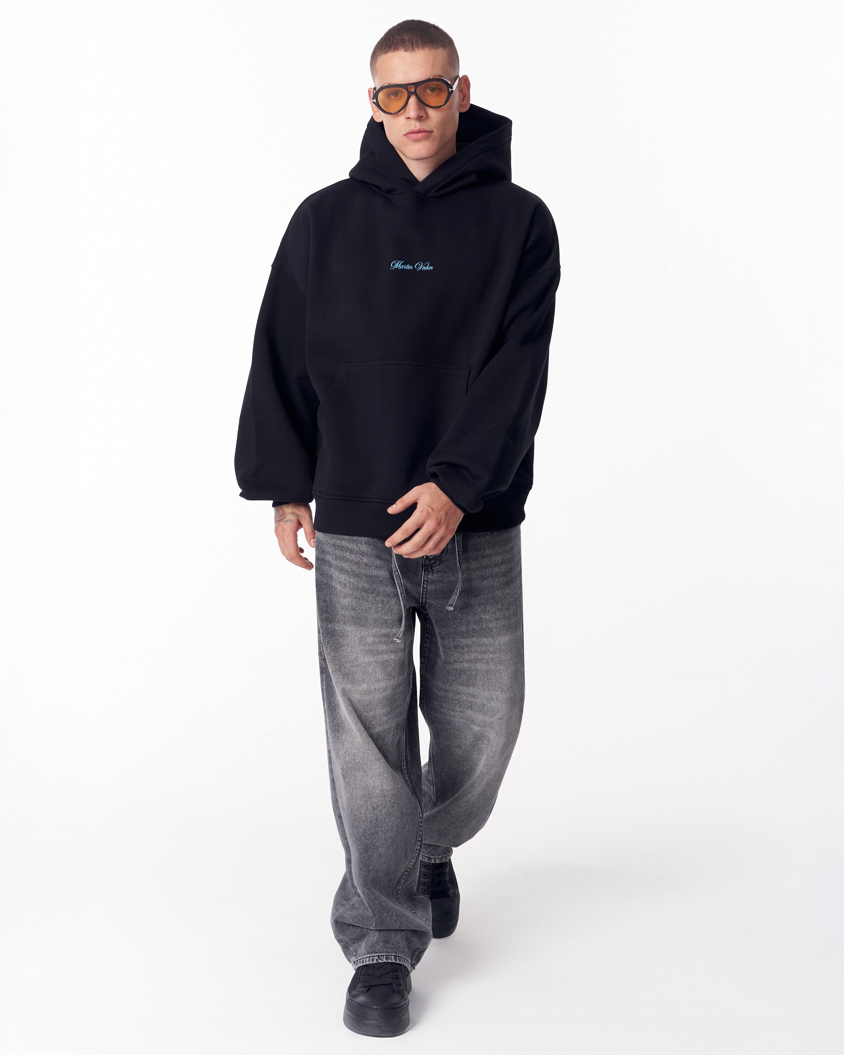 Van Gogh Blossoms Black Oversized Hoodie | Martin Valen