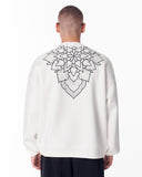 Embroidery Mandala White Oversized Sweatshirt (5)
