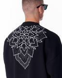 Embroidery Mandala Black Oversized Sweatshirt (3)