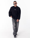 Embroidery Mandala Black Oversized Sweatshirt (8)