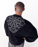 Embroidery Mandala Black Oversized Sweatshirt (2)