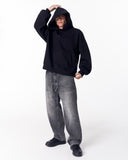 Gothic Depth Applique Patch Black Oversized Hoodie (8)