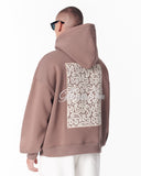 Applique Lace 3D Embroidery Hoodie Brown (3)